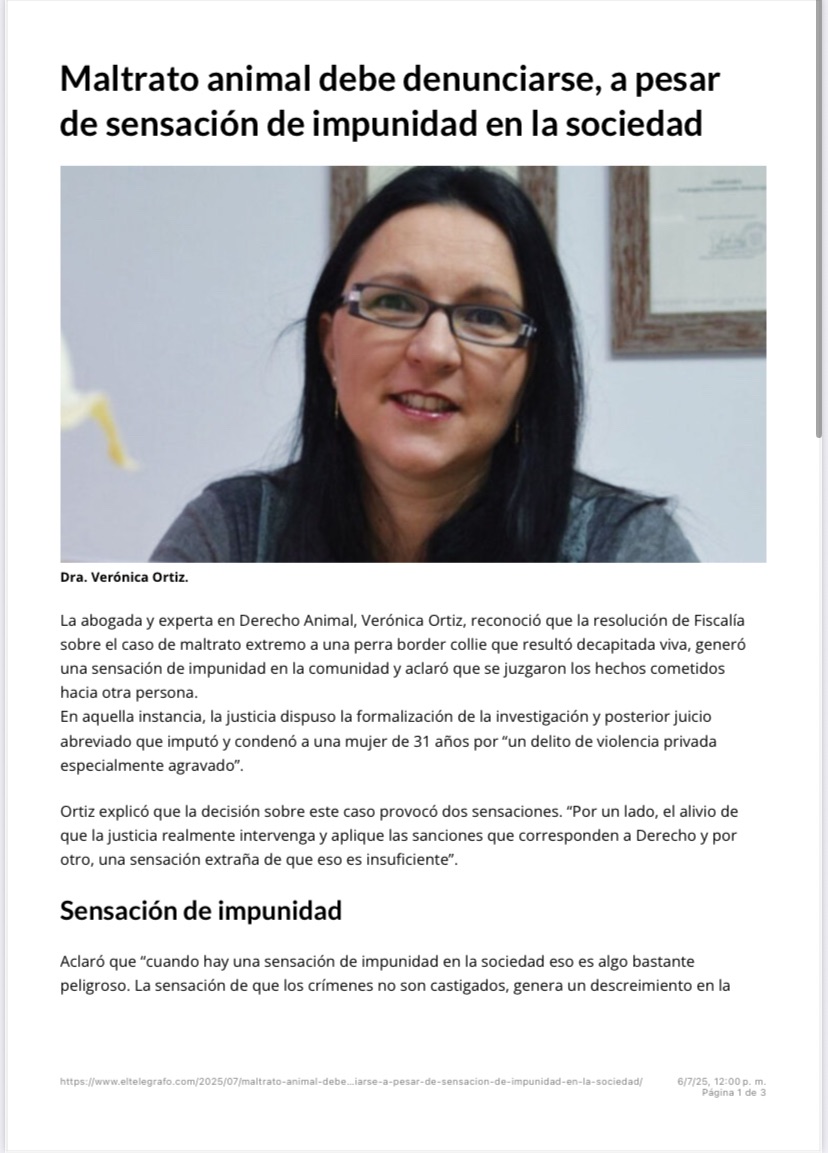 El maltrato animal debe siempre ser denunciado
