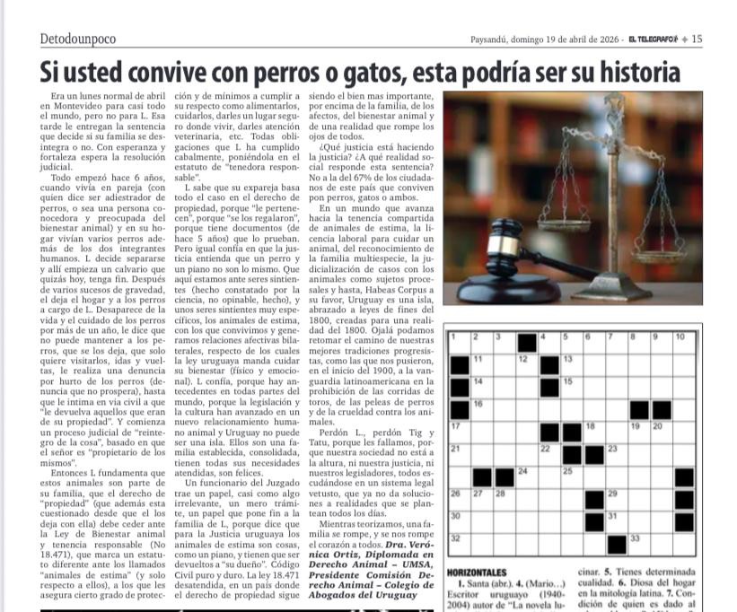 Justicia, especismo, ley, ciencia y sentido común
